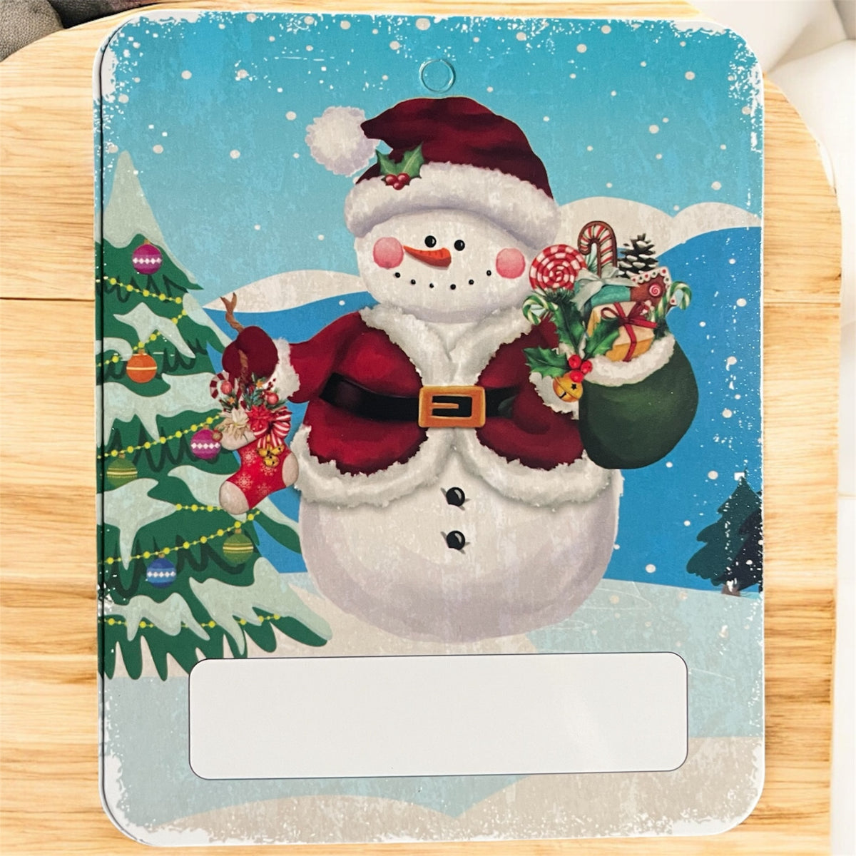 Porte-argent de Noël vintage : décoration de Noël Père Noël et bonhomme de neige pour carte-cadeau