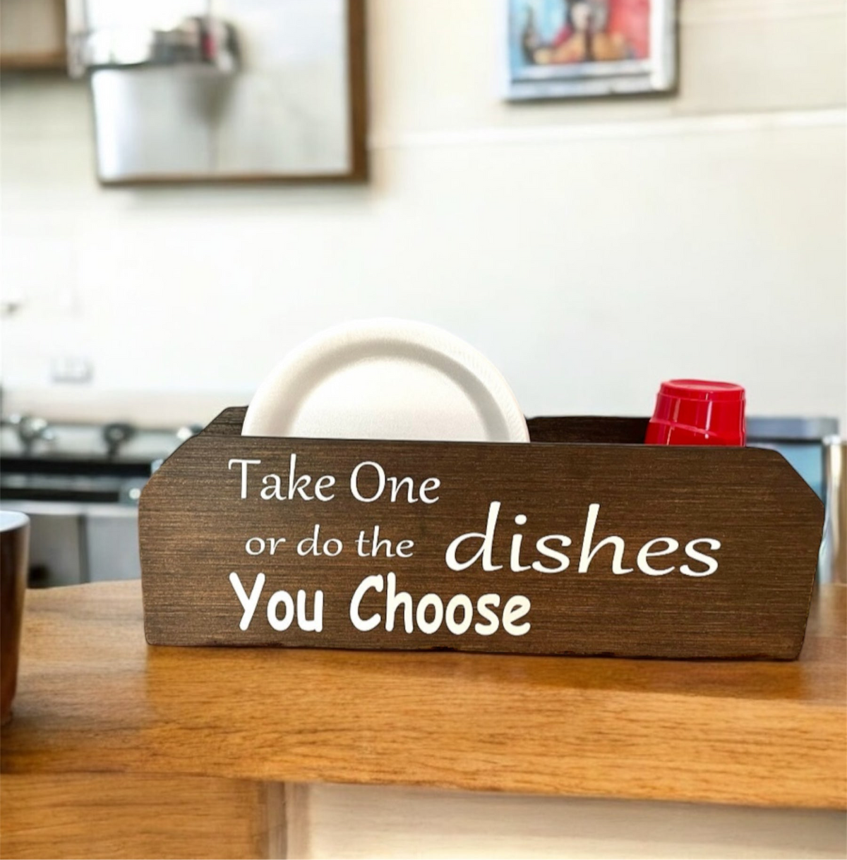 Porte-assiettes en carton pour cuisine - Organisateur de cuisine en bois