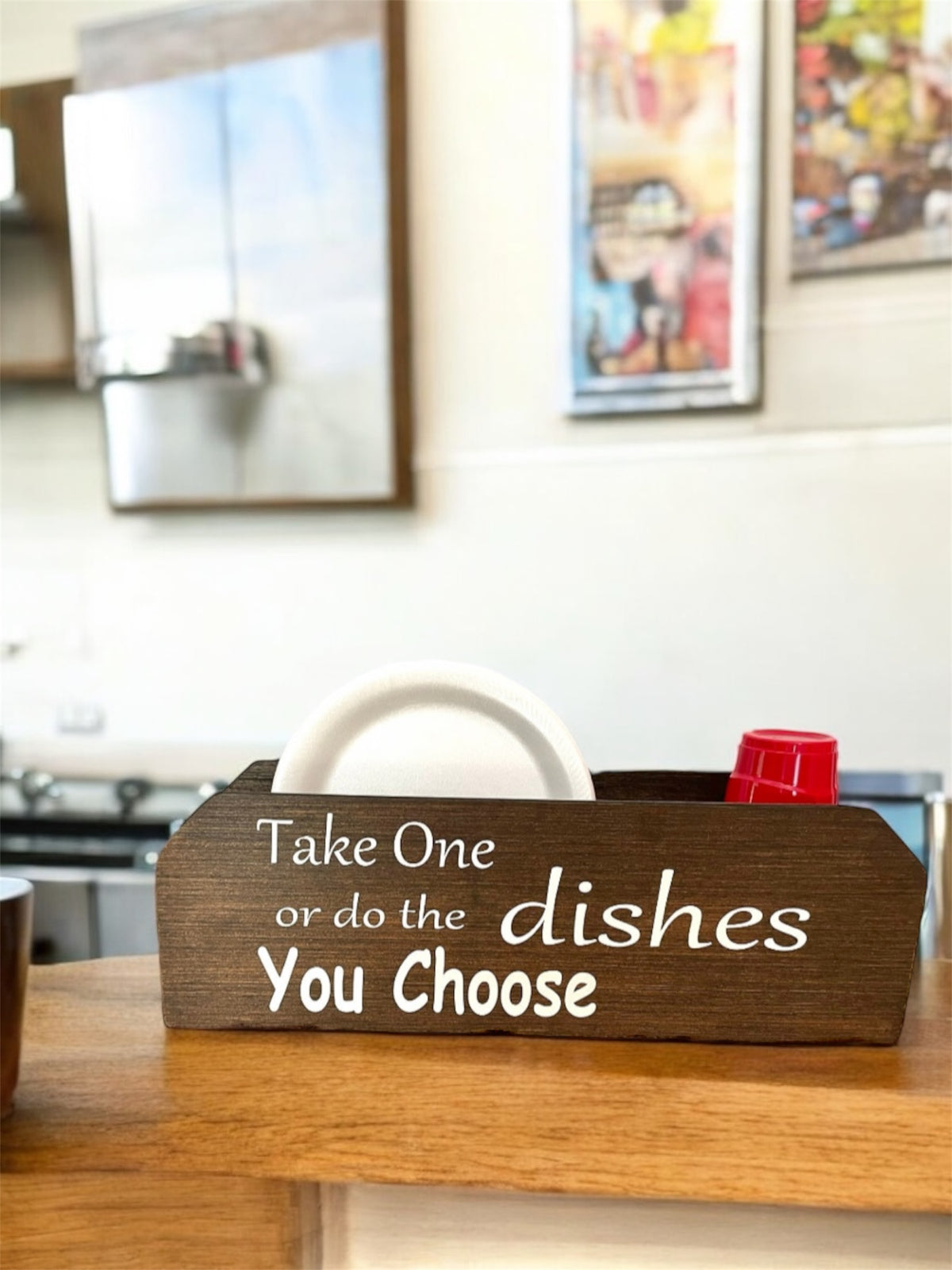 Porte-assiettes en carton pour cuisine - Organisateur de cuisine en bois