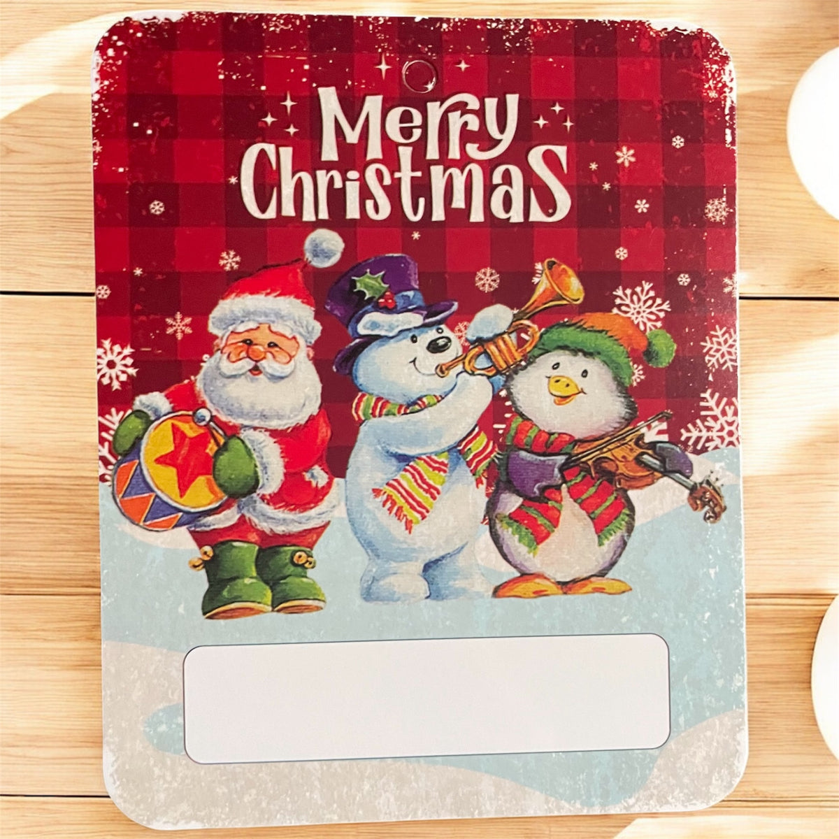 Porte-argent de Noël vintage : décoration de Noël Père Noël et bonhomme de neige pour carte-cadeau