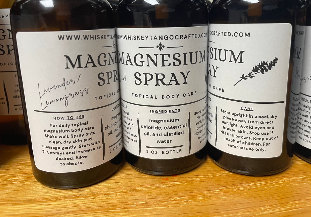 Spray au magnésium ~ avec ou sans huiles essentielles, huile de chlorure de magnésium ~ Spray minéral d’application cutanée
