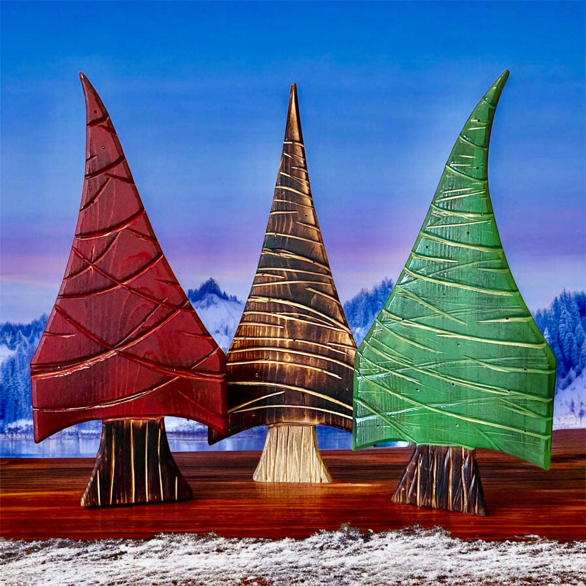 Décoration d'intérieur en bois, trio de sapins de Noël ou sapin unique, décoration de Noël toute l'année, idée de cadeau pour la maison et l'intérieur