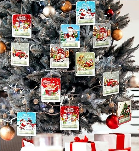 Porte-argent de Noël vintage : décoration de Noël Père Noël et bonhomme de neige pour carte-cadeau