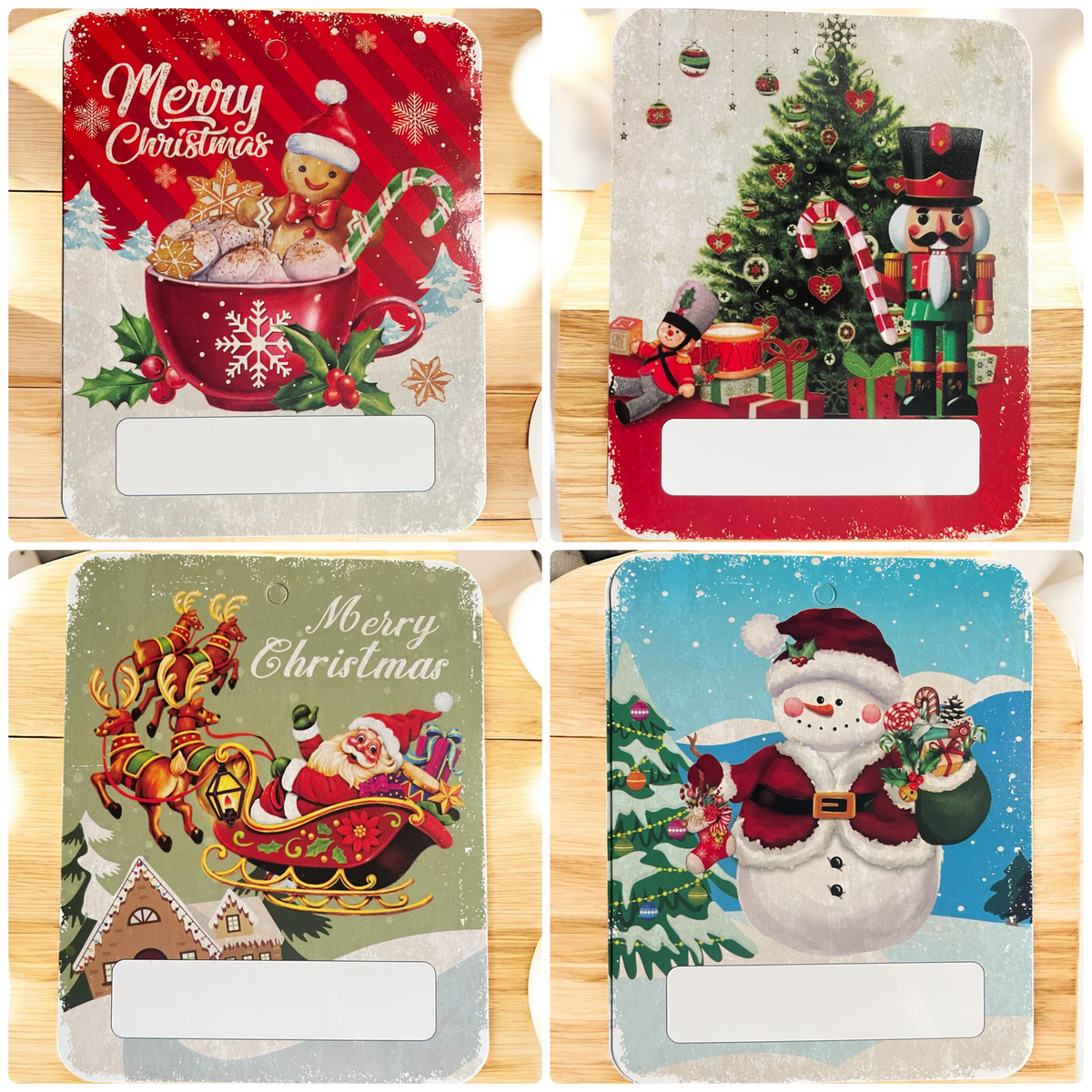 Vintage Christmas Money Holder: Santa, Snowman Gift Card Ornament