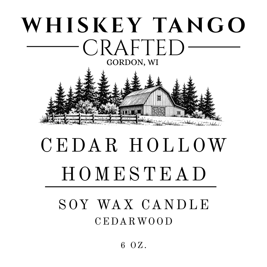 Cedar Wood Soy Candle, 6 oz Holiday Candle Gift