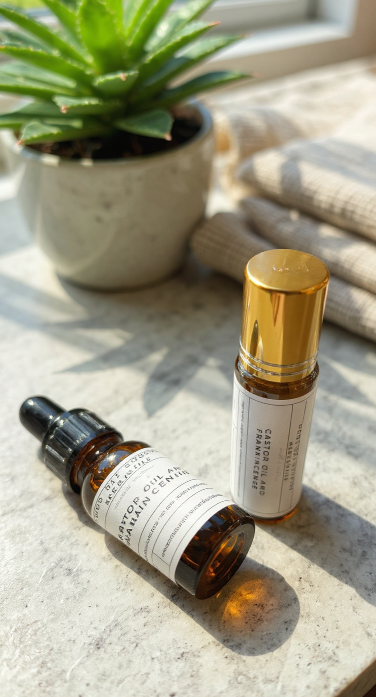 Castor Oil and Frankincense Oil Eye Roller Dropper