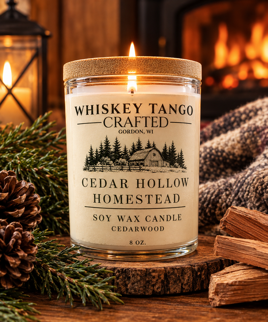 Bougie en cire de soja au bois de cèdre, bougie-cadeau des fêtes de 6 oz