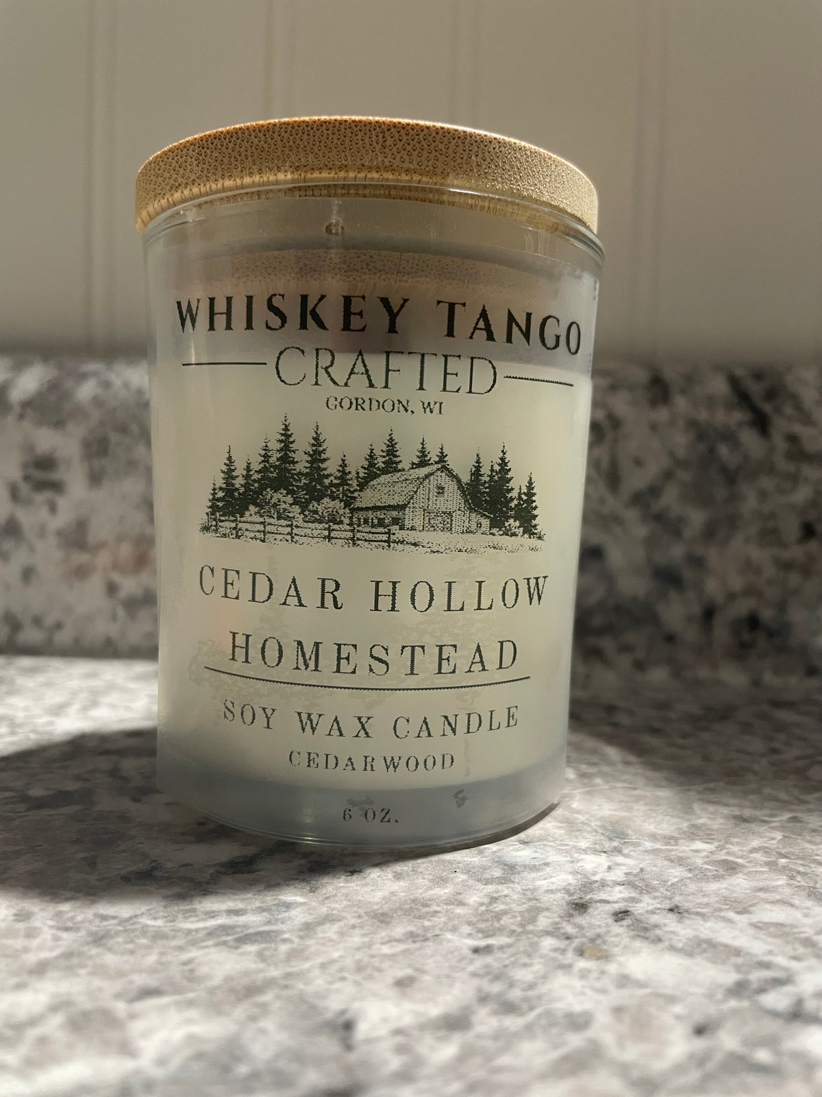 Cedar Wood Soy Candle, 6 oz Holiday Candle Gift