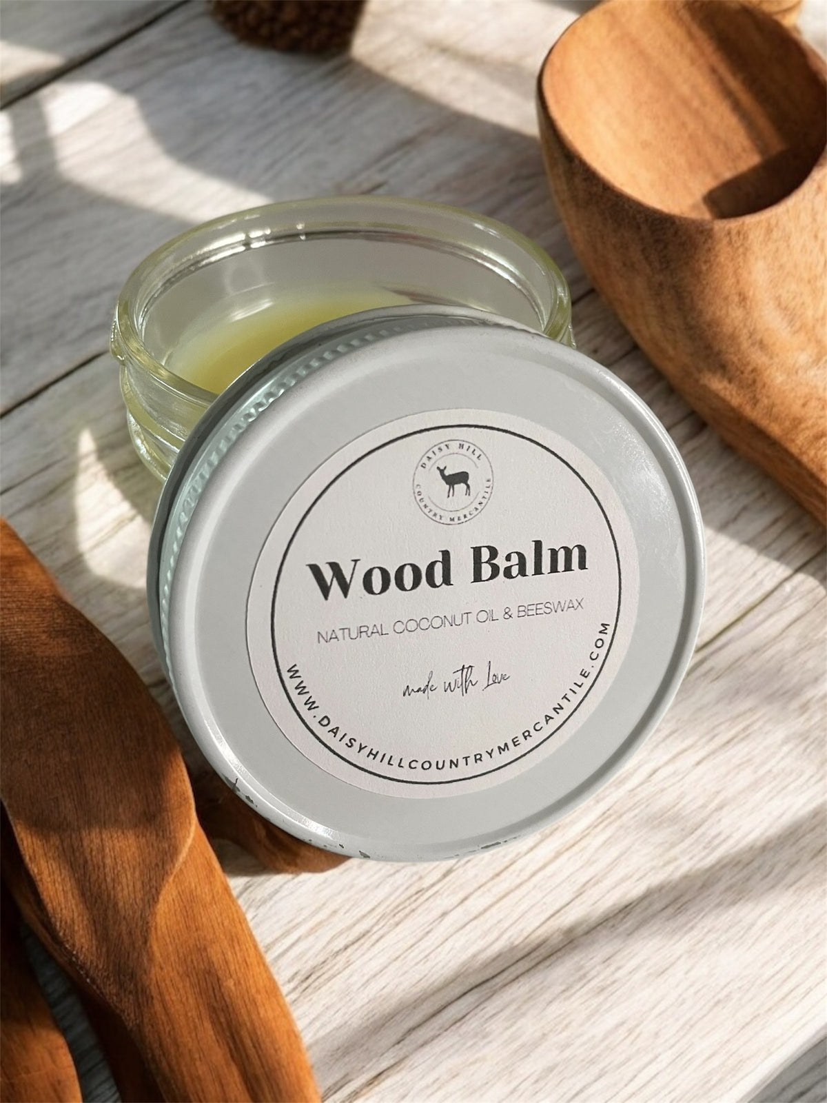 Natural Wood Balm ~ Beeswax Balm ~Wood Utensils ~ Cutting Board~ Butcher Block ~ Furniture Polish ~ Wood Conditioner