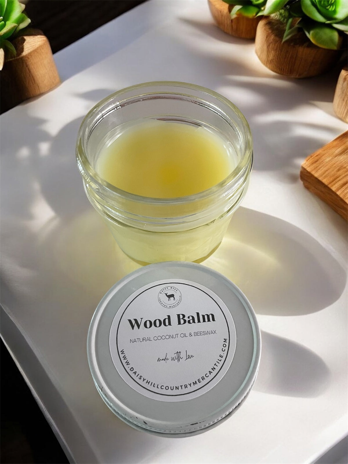 Natural Wood Balm ~ Beeswax Balm ~Wood Utensils ~ Cutting Board~ Butcher Block ~ Furniture Polish ~ Wood Conditioner